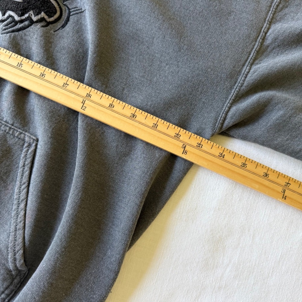 Y2K Fox Racing Fox Riders Hoodie Large Gray Embroidered Pullover Distressed - Picture 6 of 10